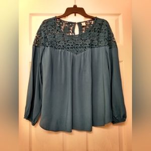 Old Navy teal blouse.